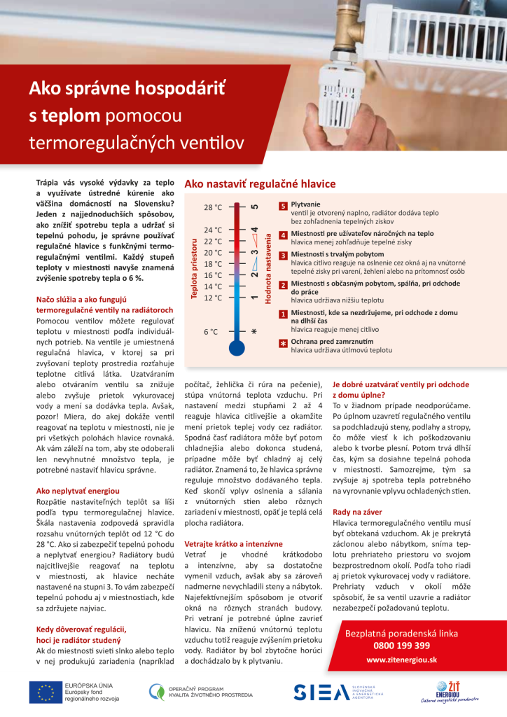 Brožúra Ako správne hospodáriť s teplom pomocou termoregulačných ventilov